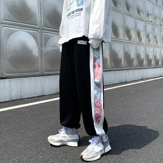 Two-tone Drawstring Zipped Harem Pants