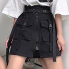 Zipper Pocketed Cargo Skirt