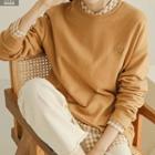 Crown-embroidered Deep-slit Sweatshirt