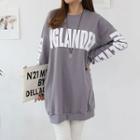 England Print Loose-fit Long Pullover