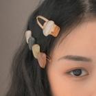 Set: Resin Heart Hair Clip 0190a# - Set Of 2 - As Shown In Figure - One Size