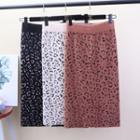 Leopard Pattern Knit Skirt
