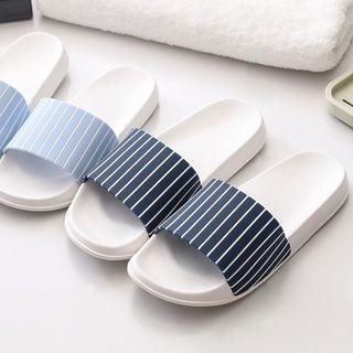 Couple Matching Striped Bathroom Slippers