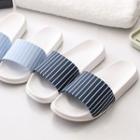 Couple Matching Striped Bathroom Slippers