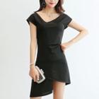 Asymmetric Short-sleeve A-line Dress