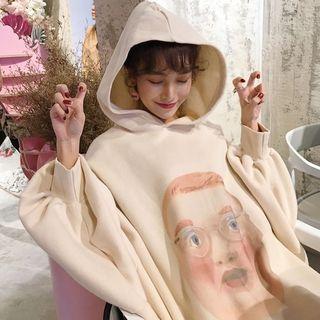 Face-print Midi Hoodie Dress