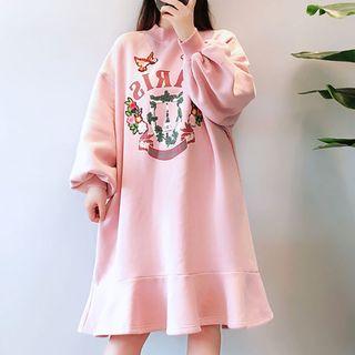 Printed A-line Pullover Dress