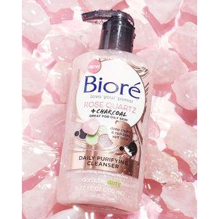 Kao - Biore - Rose Quartz + Charcoal Cleanser Purify Pump 6.77oz