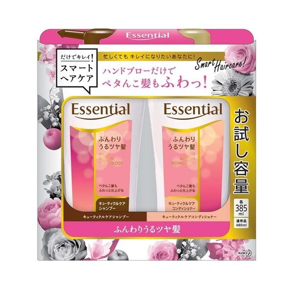 Kao - Essential Auto Smooth Hair Set: Shampoo 385ml + Conditioner 385ml 2 Pcs