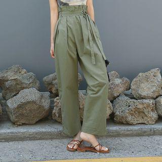 Paperbag-waist Wide Pants
