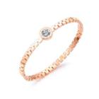 Fashion And Simple Plated Rose Gold Roman Numerals Geometric Round 316l Stainless Steel Bangle With Cubic Zirconia Rose Gold - One Size