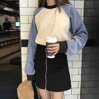 Color-panel Sweatshirt As Shown In Figure - One Size