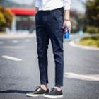 Distressed Slim-fit Zip Jeans