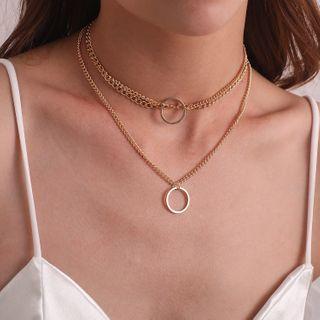 Ring Pendant Layered Necklace