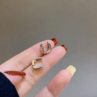 Square Hoop Earring 1 Pair - Earring - Silver - One Size