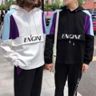 Couple Matching Color Block Hoodie / Lettering Sweatpants