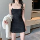 Spaghetti Strap Shirred Sheath Dress / Blazer