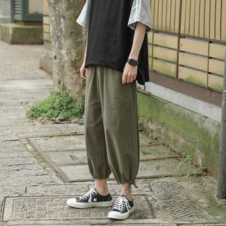 Drawstring-hem Harem Cropped Pants