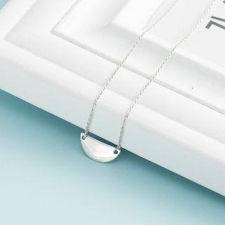 925 Sterling Silver Half Moon Necklace