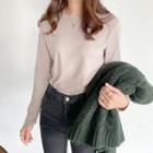 Round Neck Brushed-fleece T-shirt