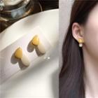 Two Tone Sterling Silver Ear Stud Ear Stud - 1 Pair - Yellow & Off White - One Size
