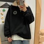 Smiley Face Half-zip Fleece Sweater