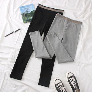 Brushed Fleece-lined Lettering Leggings