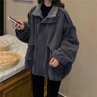 Fleece-lined Corduroy Cargo Jacket