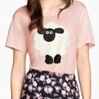 Sheep Print Short-sleeve T-shirt