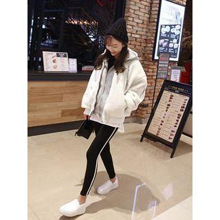 Layered Fleece Zip-up Hoodie