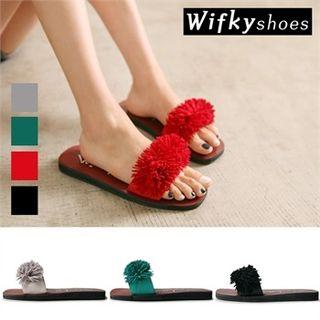 Fringed Flat Mules