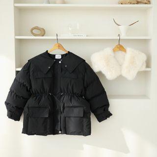 Eco-fur Capelet Padding Jacket