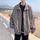 Puff-sleeve Plain Shirt Jacket