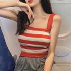 Striped Tank Top Stripes - Red & White - One Size