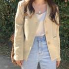 Plain V-neck Single-breasted Blazer