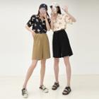 High-waist Straight Leg Shorts With Belt