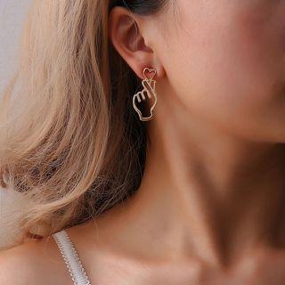 Hand Gesture Stud Earring