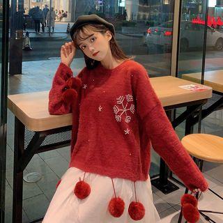 Pom Pom Snowflake Sweater