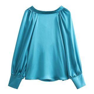 Tie-back Satin Blouse
