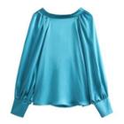 Tie-back Satin Blouse