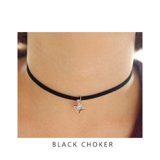 Caged Rhinestone Pendant Choker