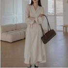 Long-sleeve Button-up Midi Shirtdress