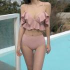 Cold-shoulder Ruffled Bikini