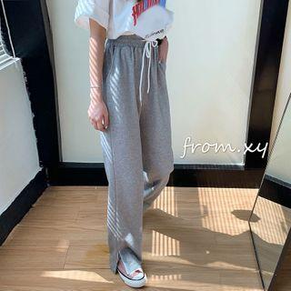 High Waist Wide Leg Split Pants