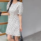 Cutaway Floral A-line Dress