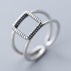 925 Sterling Silver Square Layered Open Ring Open Ring - 925 Sterling Silver - One Size