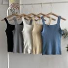 Spaghetti Strap Fleece Lined Knit Top
