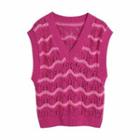 V-neck Pointelle Knit Sweater Vest