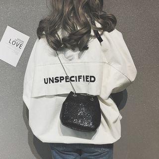 Sequined Chain Strap Bucket Bag