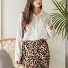 Flap-detail Dolman-sleeve Shirt